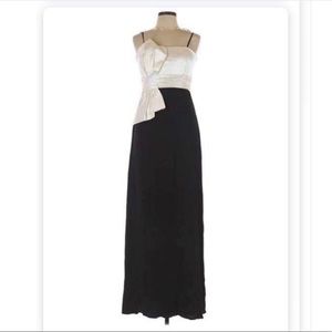 David Meister Satin & silk black white formal 4